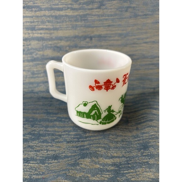 VTG Hazel Atlas Milk Glass Eggnog Mug Retro Holiday Collectible Drinkware - Picture 2 of 7